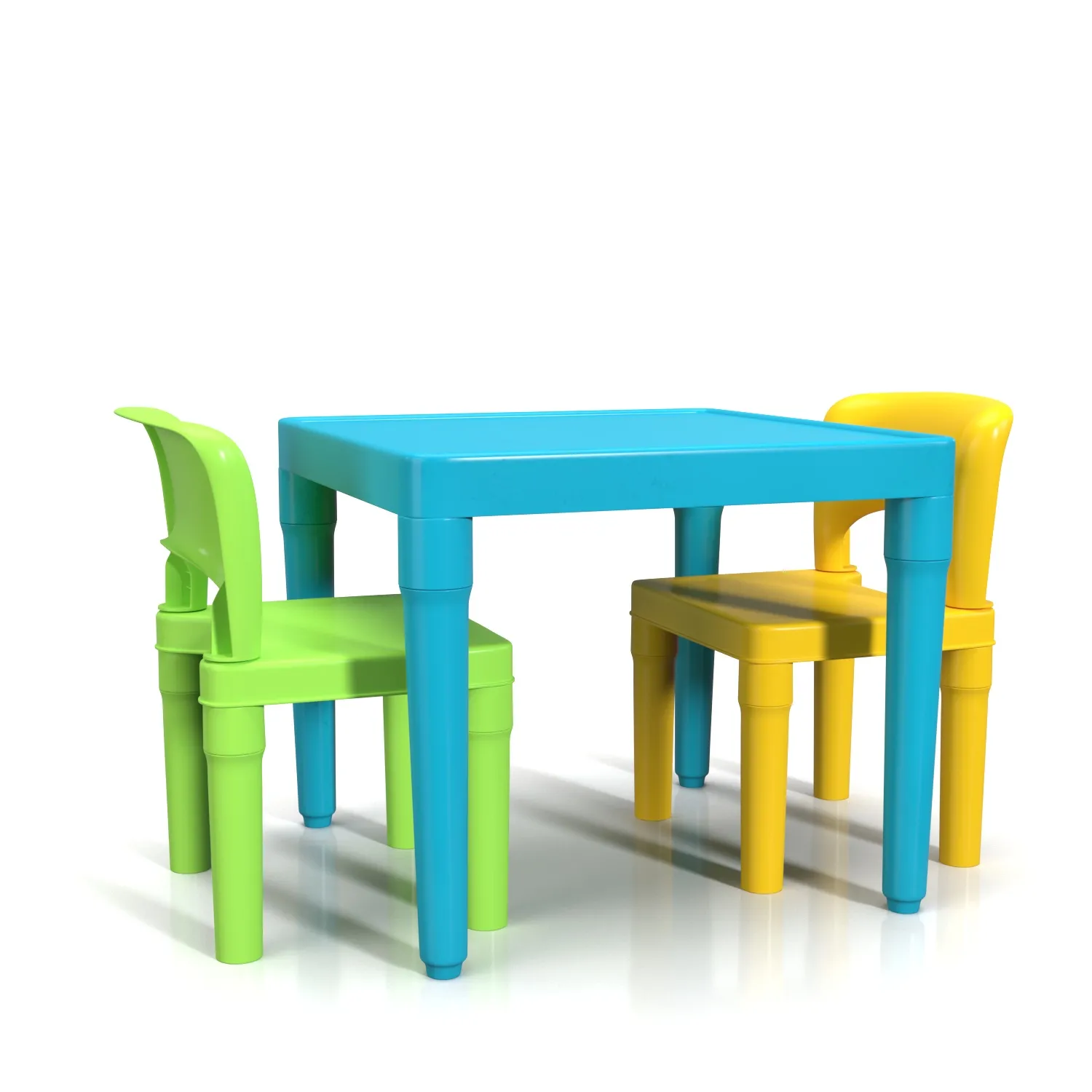 Humble Crew Aqua Lightweight Plastic Table And Chair PBR 3D Model_01
